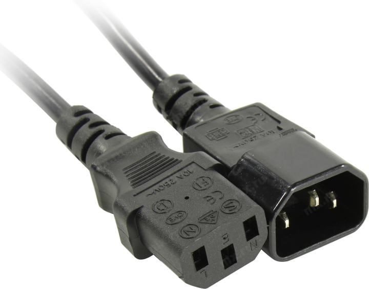 Кабель питания Wize CAC6-C13-C14-3M, C13-C14, 3м, 250В, 6А