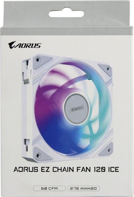 GIGABYTE AORUS EZ CHAIN FAN 120 ICE <GP-ECFAN1201 ICE> (4пин,  120x120x25мм, 29дБ, 600-2000об/мин)