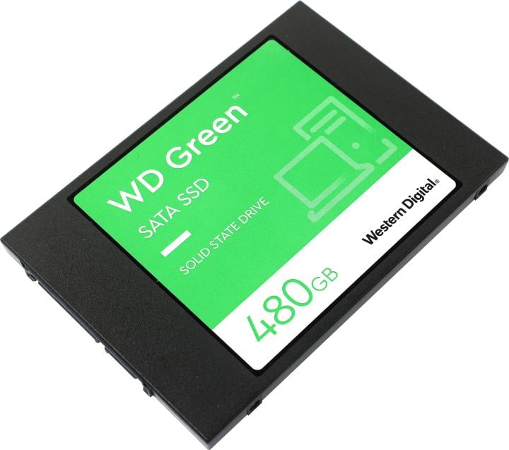 Твердотельные накопители WD SSD Green, 480GB, 2.5" 7mm, SATA3, 3D TLC, R/W 545/н.д., IOPs н.д./н.д., TBW н.д., DWPD