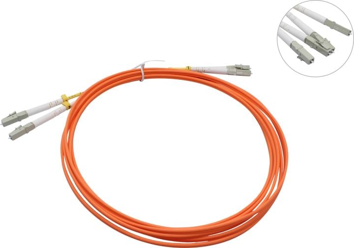 Hyperline FC-D2-50-LC/PR-LC/PR-H-3M-LSZH-OR (FC-50-LC-LC-PC-3M) Патч-корд волоконно-оптический (шнур) MM 50/125, LC-LC, 2.0 мм, duplex, LSZH, 3 м