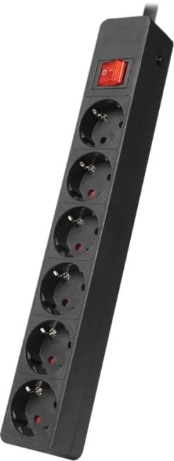Сетевой фильтр Filum FL-SP6-1.8M-16, 4000Вт, 6 розеток, шторки, 1.8м