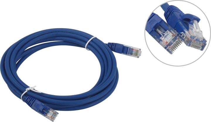 Патч-корд Cabeus PC-UTP-RJ45-Cat.5e-3m-BL-LSZH Патч-корд U/UTP, категория 5е, 2xRJ45/8p8c, неэкранированный, синий, LSZH, 3м