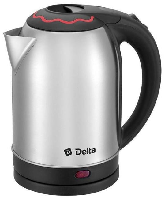 (Поврежденная упаковка) Чайник Delta DL-1330 нерж с красным