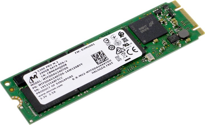 SSD Micron MTFDDAV240TDS-1AW1ZABYY, 5300PRO, 240 ГБ, SATA, M.2