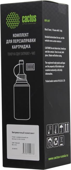 Тонер Cactus CS-RK-CE505A черный флакон 120гр. (в компл.:чип) для принтера HP LJ P2055/P2035/400/M401/M425