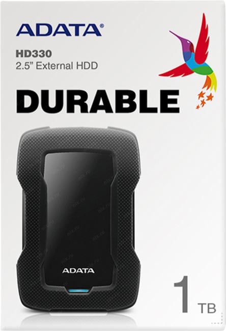ADATA <AHD330-1TU31-CBK> Durable HD330 Black USB3.1 Portable 2.5" HDD  1Tb EXT (RTL)