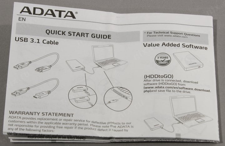 ADATA <AHD330-1TU31-CBK> Durable HD330 Black USB3.1 Portable 2.5" HDD  1Tb EXT (RTL)
