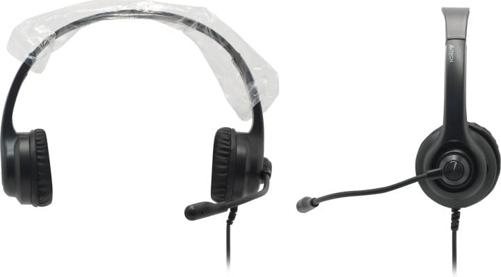 Наушники с микрофоном A4Tech HU-8 Black (USB, шнур 2м,  с регулятором громкости)
