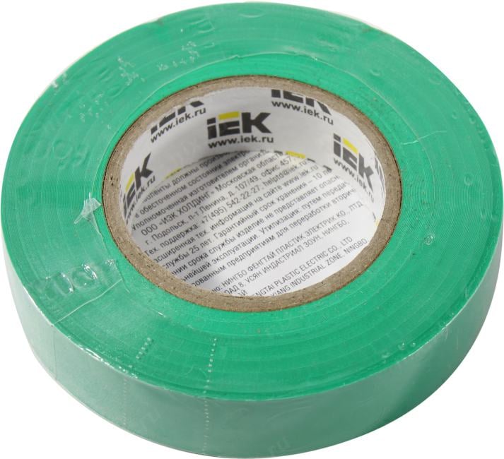 IEK <UIZ-13-10-K06> Изолента  ПВХ  (зелёная,  15x0.13мм, 20м)