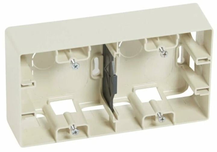 Коробка накладная Legrand 672540 Etika - монтажная,  2  поста,  слоновая кость