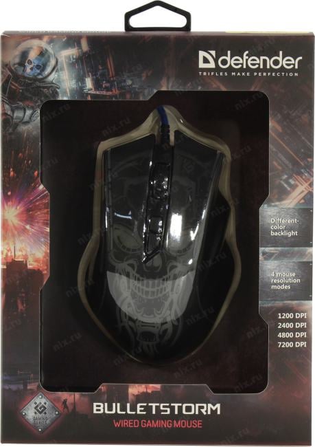 Defender Gaming Mouse Bulletstorm <GM-928> (RTL) USB  7btn+Roll  <52928>