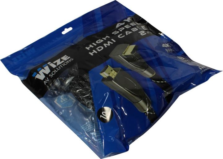Кабель HDMI Wize WAVC-HDMIRA-10M, 10м, v2.0, 4K/60Hz, угловой разъем