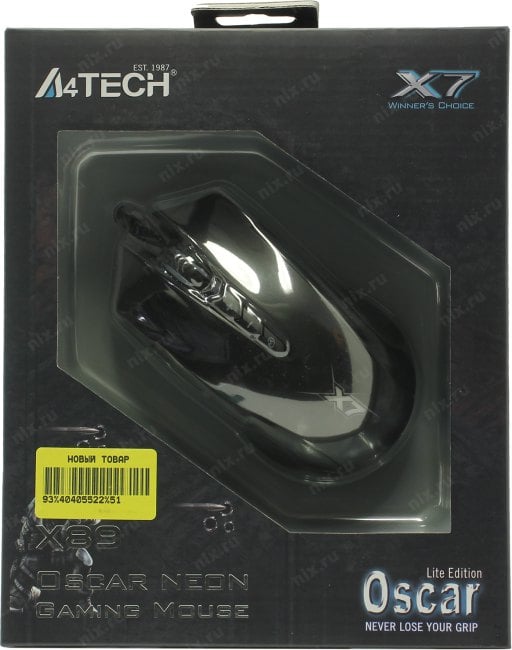 A4Tech Gaming Mouse <X-89 Black>  (RTL) USB 8btn+Roll