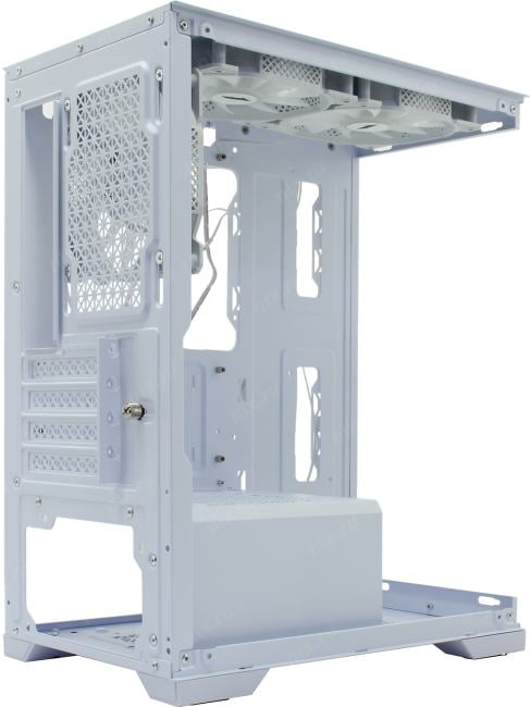 Корпус ПК 1STPLAYER Mi2-WH-3F1-W, mATX, белый, 3×120мм LED