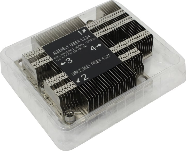 Пассивный кулер SuperMicro SNK-P0067PD в корпус 1U и в сокет LGA3647-0, рассеивает до 140Вт тепла (SNK-P0067 PD)