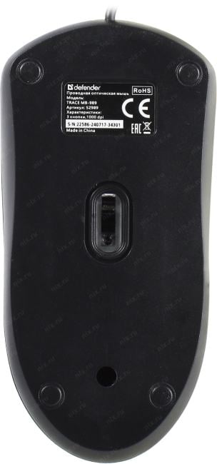 Defender Optical Mouse Trace <MB-989> (RTL) USB  3btn+Roll  <52989>