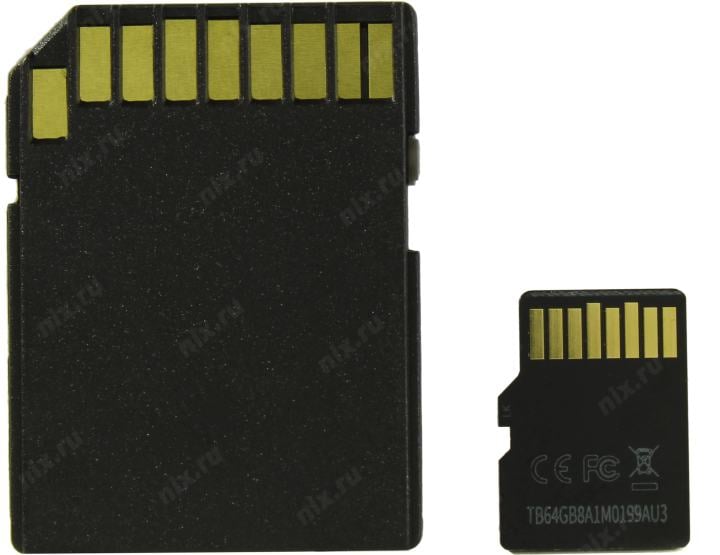 Netac <NT02P500PRO-064G-R> microSDXC Memory Card 64Gb A1 V30 UHS-I U3 +  microSD-->SD  Adapter