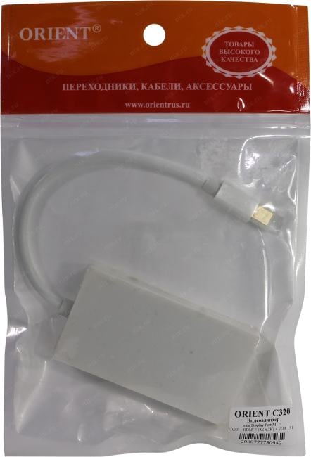 Orient <C320> Кабель-адаптер miniDisplayPort(M)  ->  HDMI  19(F)/DVI(F)/VGA (15F)