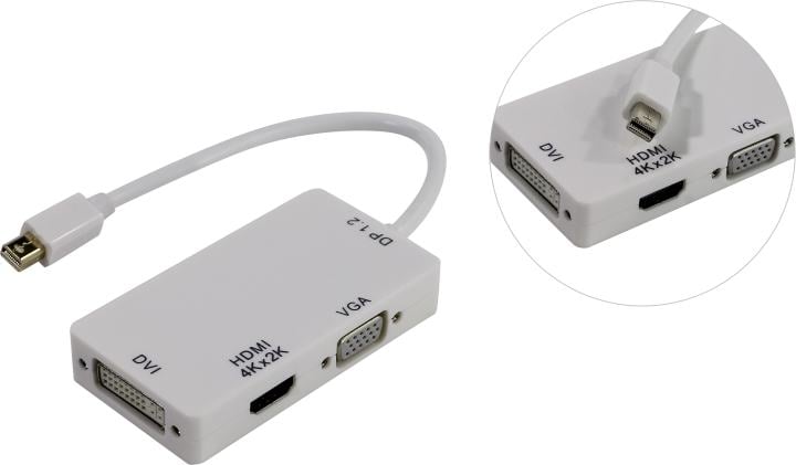 Orient <C320> Кабель-адаптер miniDisplayPort(M)  ->  HDMI  19(F)/DVI(F)/VGA (15F)