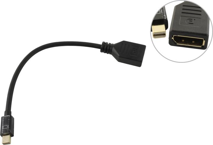 ExeGate <EX-CC-mDPM-DPF-0.15> Кабель miniDisplayPort (M) ->  DisplayPort  (F)  0.15м <EX294716RUS>