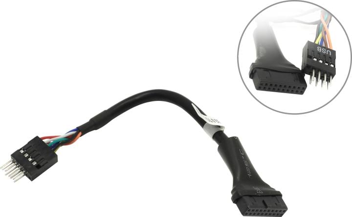 Переходник Espada <10pinMto20pinF> 10pinM -> 20pinF подключение USB3.0 кабеля от передней панели к USB2.0