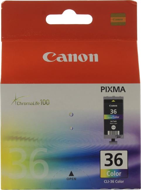 Картридж струйный CANON (CLI-36) PIXMA iP100, цветной, оригинальный, ресурс 250 стр.