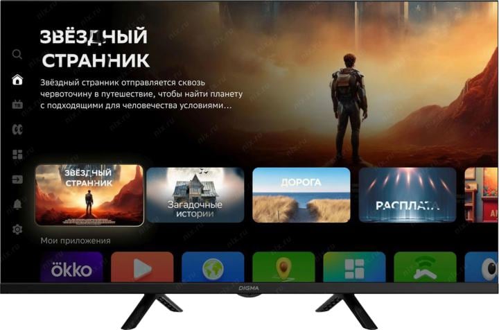 Телевизор LED Digma 32" DM-LED32SBB34 Салют ТВ Frameless Metal черный HD 60Hz DVB-T DVB-T2 DVB-C DVB-S  DVB-S2 USB WiFi