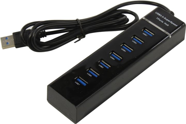 USB-хаб KS-is KS-568, 7×USB 2.0, с БП