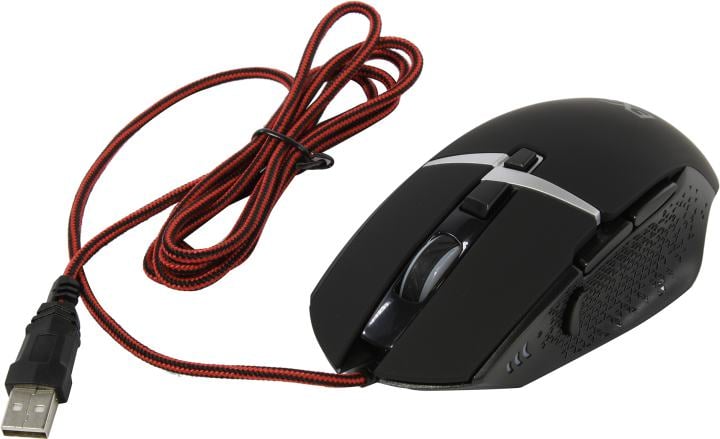 Exegate EX289489RUS Мышь ExeGate Gaming Standard Laser GML-13 (USB, лазерная, 1000/1200/3000/4000 dpi, 8 кнопок и колесо прокрутки, длина кабеля 1,5м, черная, Color box)