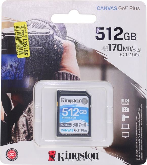 Kingston <SDG3/512GB> SDXC Memory Card 512Gb  V30 UHS-I U3