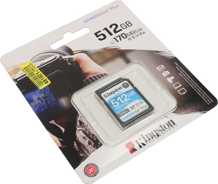 Kingston <SDG3/512GB> SDXC Memory Card 512Gb  V30 UHS-I U3