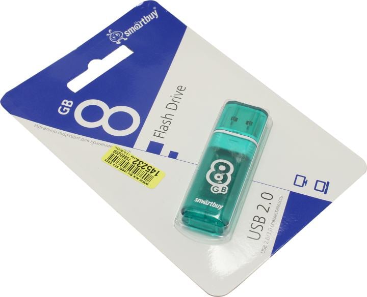 Флешка Smartbuy SB8GBGS-G, 8GB, USB 2.0, зеленый