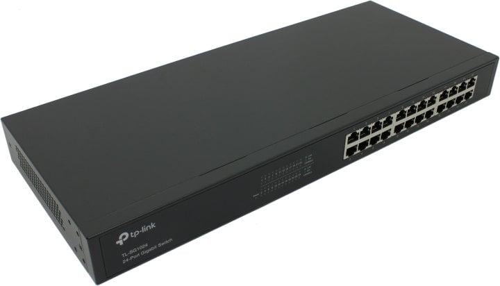 Коммутатор TP-Link TL-SG1024 сетевой гигабитный неуправляемый 24 портовый; 24 порта RJ45 10/100/1000 Мбит/с; 100-240 АС; 0…+40 °С; 440x180x44 мм.