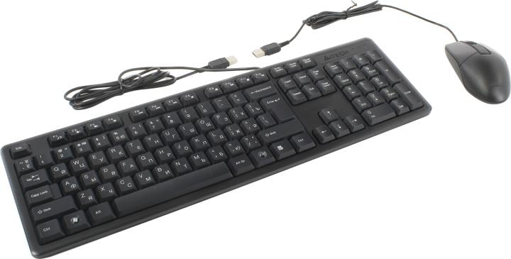 Клавиатура A4Tech KK-3330 USB Black (Кл-ра, USB,+Мышь,3кн,  Roll,  USB)