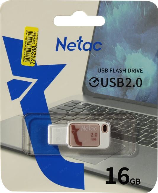 Netac <NT03UA31N-016G-20PK> USB2.0 Flash Drive  16Gb  (RTL)