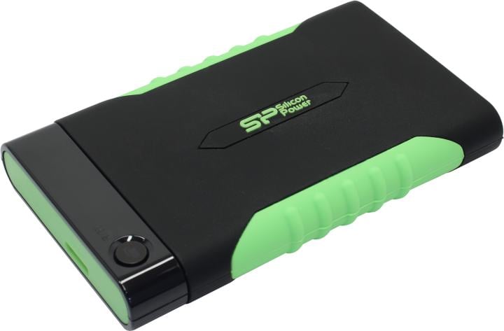 Silicon Power (SP010TBPHDA15S3K) Armor A15 Black-Green USB3.0  Portable 2.5"  HDD  1Tb EXT  (RTL)