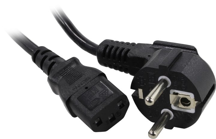 Exegate EP280662RUS Кабель питания ExeGate Power PC-3P (Евровилка угловая Schuko->С13) VDE-250V-3*0.75mm2, медь, черный, 3м.