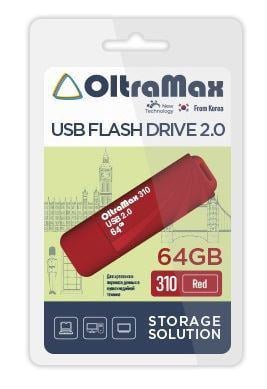 Флешка USB OltraMax OM-64Gb-310-Red, 64ГБ