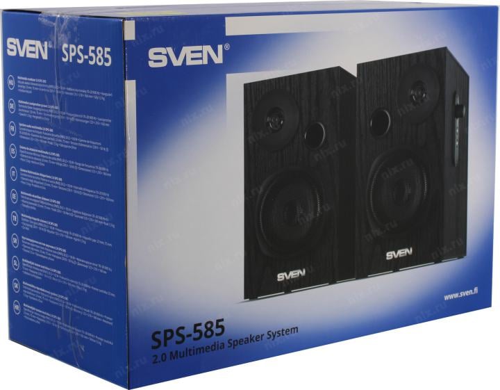 Колонки SVEN SPS-585  Black (2x10W, дерево)