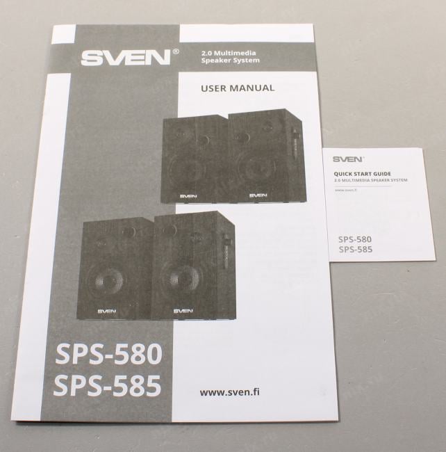 Колонки SVEN SPS-585  Black (2x10W, дерево)