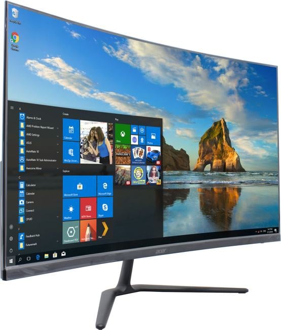 Монитор Acer - ED320QRS3biipx, 31.5", 16:9, VA, 1 мс, 250cd/m², 1920x1080 (Full HD), 180 Гц, 1x HDMI, 1x DP, curved, цвет чёрный, UM.JE0CD.301