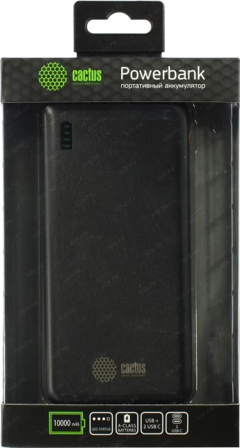 Внешний аккумулятор Cactus <CS-PBFSAA-10000> (USB, 2xUSB-C,  10000mAh,  Li-Pol)