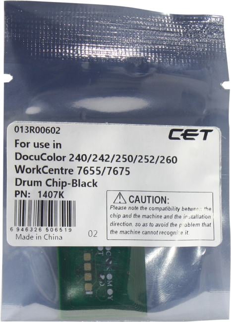 Чип драм-юнита для XEROX DocuColor 240/242/250/252/260/ WorkCentre 7655/7665 Black (EXP/EUR) 80k (013R00602-chip) CET