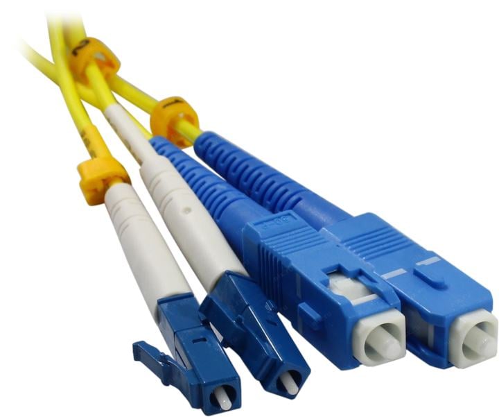 Патч-корд Hyperline FC-D2-9-LC/UR-SC/UR-H-2M-LSZH-YL, SM, LC-SC, 2м, duplex