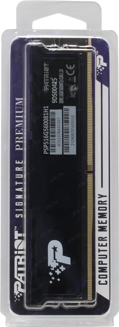 Patriot Signature Line Premium <PSP516G560081H1> DDR5  DIMM 16Gb<PC5-44800> CL46