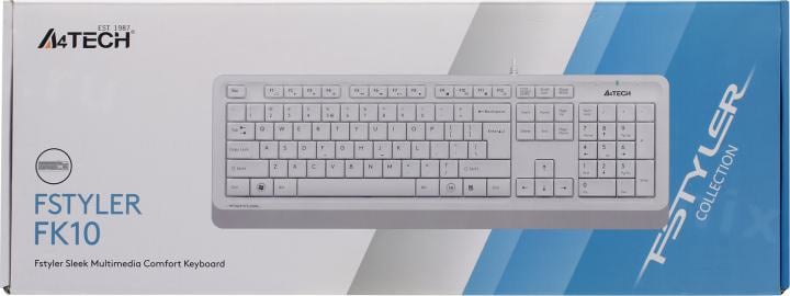 Клавиатура A4Tech Fstyler  FK10  White  <USB> 105КЛ