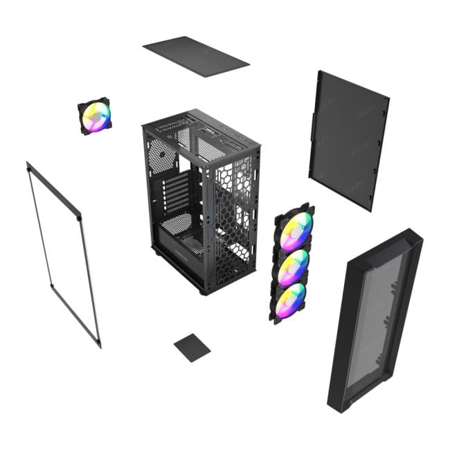 CMAEA19-A4 Корпус Powercase Mistral EA19, Tempered Glass, 4x 120mm ARGB PWM  Fan, чёрный, ATX