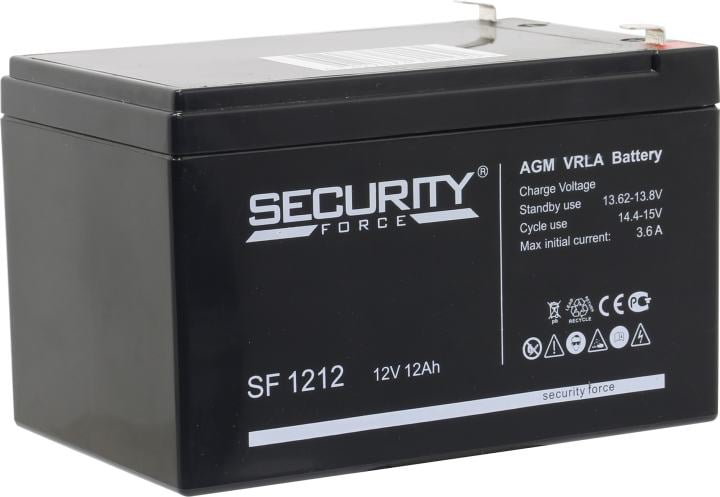 Аккумуляторная батарея Delta (Security Force SF) SF 1212 12В/12Ач, клемма F2 (151х98х95мм (101мм); кг; Срок службы 3-5ле
