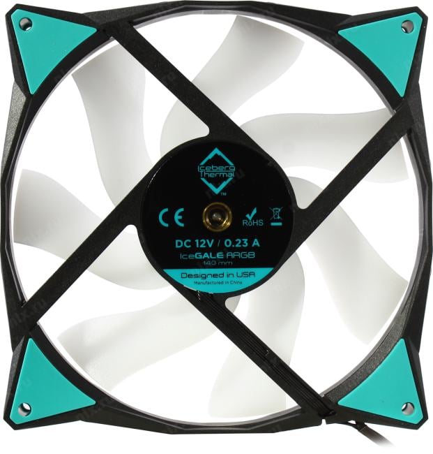 Iceberg Thermal <ICEGALE14A-B2A> IceGALE ARGB 140mm Black (4пин, 140x140x25мм,  0-36дБ, 500-1600об/мин, 2шт)
