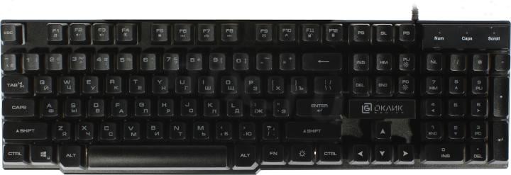 Комплект проводной клавиатура + мышь Oklick 400GMK, USB, мембранная, оптическая мышь, светодиодная подсветка, черный